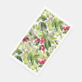 Serviette En Papier Aquarelle Festive Holly Berry (Coin)