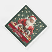 Serviette En Papier Aquarelle festive Santa Claus Table serviettes (Coin)