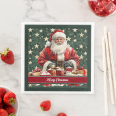 Serviette En Papier Aquarelle festive Santa Claus Table serviettes (En situation)