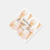 Serviette En Papier Aquarelle Fête des mariées de glace rose (Coin)