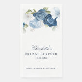 Serviette En Papier Aquarelle Fête des mariées florale bleu foncé (Devant)