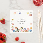 Serviette En Papier Aquarelle Fête des mariées florale serviettes (En situation)