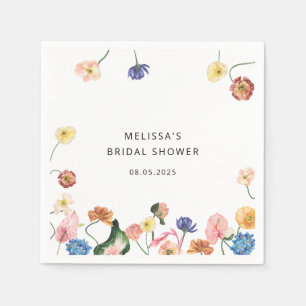 Serviette En Papier Aquarelle Fête des mariées florale serviettes