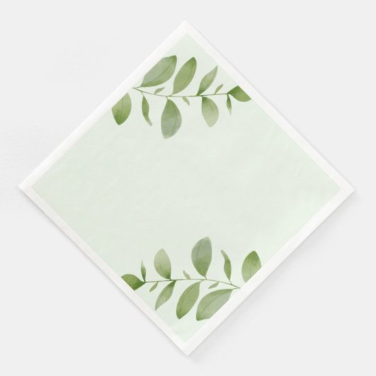 Serviette En Papier Aquarelle feuille rustique Napkin (Coin)