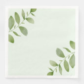Serviette En Papier Aquarelle feuille rustique Napkin (Devant)