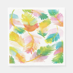 Serviette En Papier Aquarelle feuilles de palmier tropicales de luau v