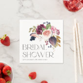 Serviette En Papier Aquarelle Figues et Fleurs de Bourgogne pour une B (En situation)