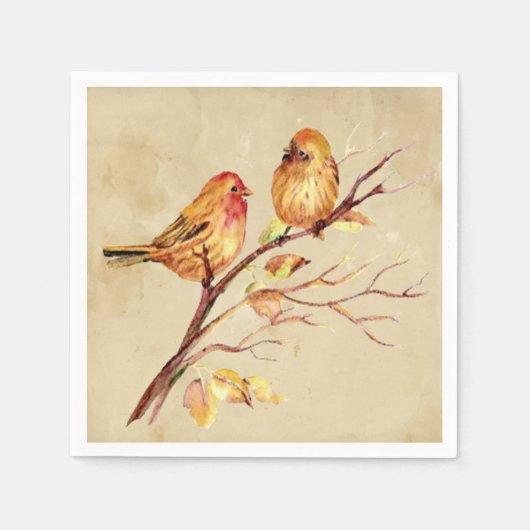 Serviette En Papier Aquarelle Finch Oiseau Faune Nature Art Phone (Devant)