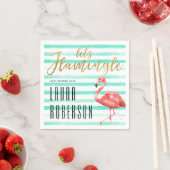 Serviette En Papier Aquarelle Flamingle Mint Stripes | FÊTE DES MARIÉE (En situation)