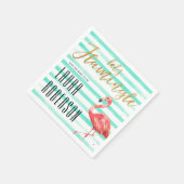 Serviette En Papier Aquarelle Flamingle Mint Stripes | FÊTE DES MARIÉE (Coin)