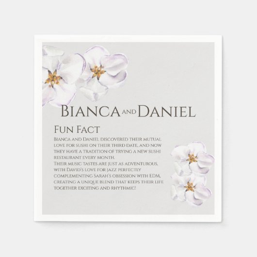 Serviette En Papier aquarelle fleur de printemps serviettes Faits amus (Devant)