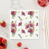 Serviette En Papier Aquarelle Fleur Papier Floral Napkins (En situation)