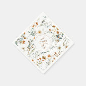 Serviette En Papier Aquarelle fleur sauvage Boho mariage (Coin)