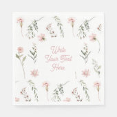 Serviette En Papier Aquarelle Fleur sauvage et verdure toute l'occasio (Devant)