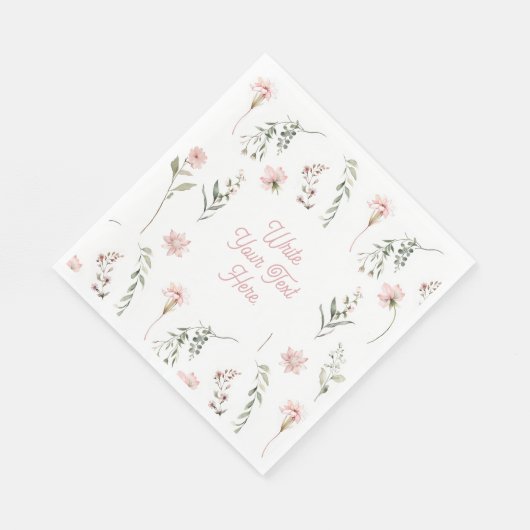 Serviette En Papier Aquarelle Fleur sauvage et verdure toute l'occasio (Coin)