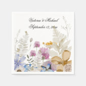 Serviette En Papier Aquarelle Fleur sauvage Floral Naples (Devant)