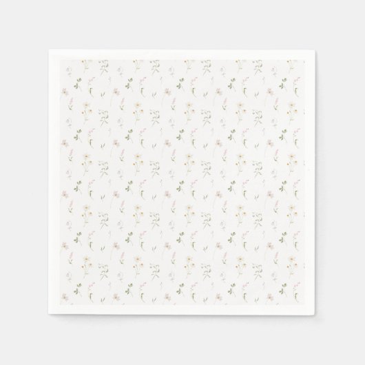 Serviette En Papier Aquarelle fleur sauvage Florale printemps été (Devant)