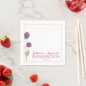 Serviette En Papier Aquarelle Fleur sauvage rose Floral Réception (En situation)