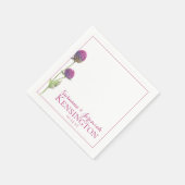 Serviette En Papier Aquarelle Fleur sauvage rose Floral Réception (Coin)