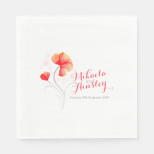 Serviette En Papier Aquarelle fleur sauvage standard Luncheon Napkin