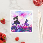 Serviette En Papier Aquarelle fleur sauvage Wonderland (En situation)