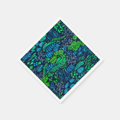 Serviette En Papier Aquarelle fleurie doodles arrière - plan foncé (Coin)