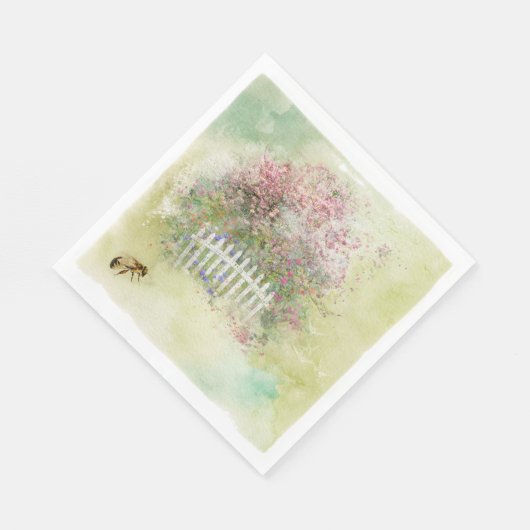 Serviette En Papier Aquarelle fleurit et papier d'abeille Napkin (Coin)