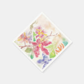 Serviette En Papier Aquarelle Fleurs Botaniques Jardin Fleurir Charme (Coin)