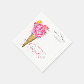 Serviette En Papier Aquarelle FLEURS CRÈME GLACE - douche nuptiale (Coin)