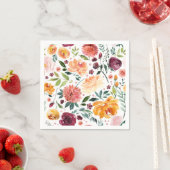 Serviette En Papier Aquarelle Fleurs d'automne Motif automne Thanksgiv (En situation)