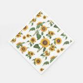 Serviette En Papier Aquarelle Fleurs de soleil Botanique Foliage Verdu (Coin)