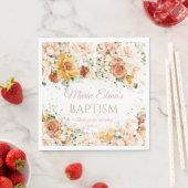 Serviette En Papier Aquarelle Fleurs et serviettes religieuses d'or (En situation)