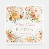 Serviette En Papier Aquarelle Fleurs et serviettes religieuses d'or (Devant)