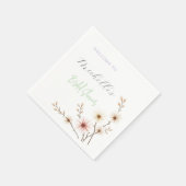 Serviette En Papier Aquarelle Fleurs Fête des mariées mignonne (Coin)