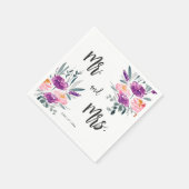 Serviette En Papier Aquarelle Fleurs Mariage serviettes (Coin)