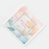 Serviette En Papier Aquarelle Fleurs Pastel (Coin)