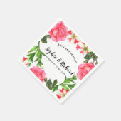 Serviette En Papier Aquarelle Fleurs roses Conception de courroie (Coin)