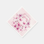 Serviette En Papier Aquarelle Fleurs roses serviettes (Coin)