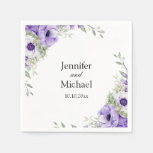 aquarelle fleurs violet élégant mariage moderne