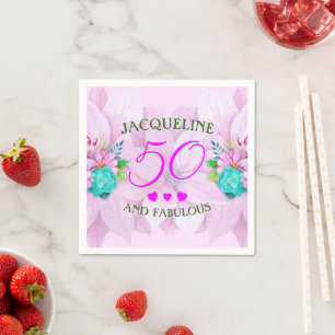 Serviette En Papier Aquarelle Floral 50 et Fabulous