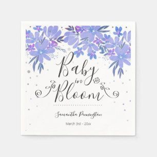 Serviette En Papier Aquarelle Floral Fancy Script bébé en Bloom Napki