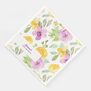 Serviette En Papier Aquarelle Floral Garden Party Fille personnalisée