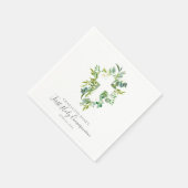 Serviette En Papier Aquarelle Floral Greens Cross Holy Communion (Coin)