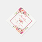 Serviette En Papier Aquarelle Floral rose Fête des mariées (Coin)