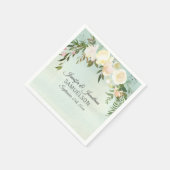 Serviette En Papier Aquarelle Floral rose Monnaie d'ivoire Mariage (Coin)