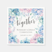 Serviette En Papier Aquarelle Floral & Rustique Mariage de ferme en bo (Devant)