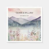 Serviette En Papier Aquarelle Floral Spring Mountains (Devant)