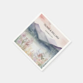 Serviette En Papier Aquarelle Floral Spring Mountains (Coin)