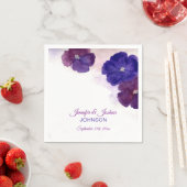 Serviette En Papier Aquarelle Floral Violet Plum Violet Mariage (En situation)