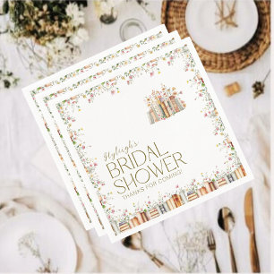 Serviette En Papier Aquarelle Florale à thème de livre Floral